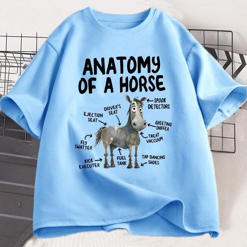 Anatomy of A Horse T Shirt Funny Horse Lover Tshirt Unisex WOMEN Graphic Streetwear Short Sleeve Tshirt Harajuku Unisexs Clothing