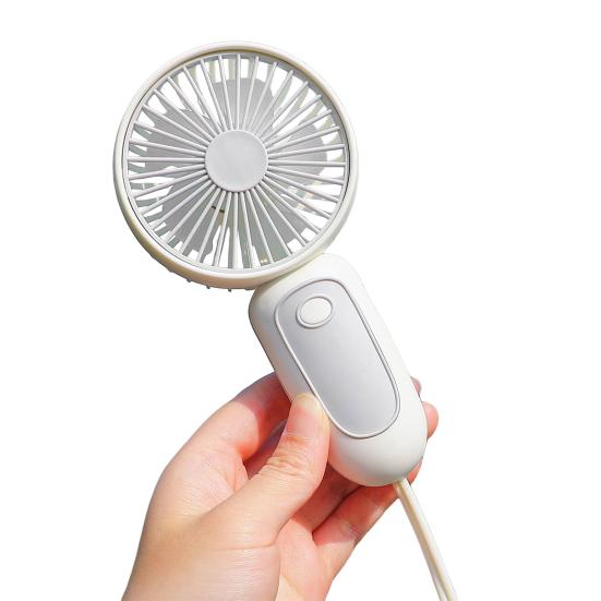 Handheld Desktop Fan with Lanyard Dual-Use Portable Cooling Fan for Students Commuting Traveling Type-C Fast Charging Low Noise Summer Gadget