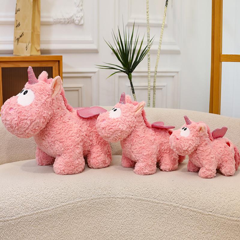 Unicorn Cute Winged Doll Rainbow Pony Pillow With Embroidery For Kids And Lovers