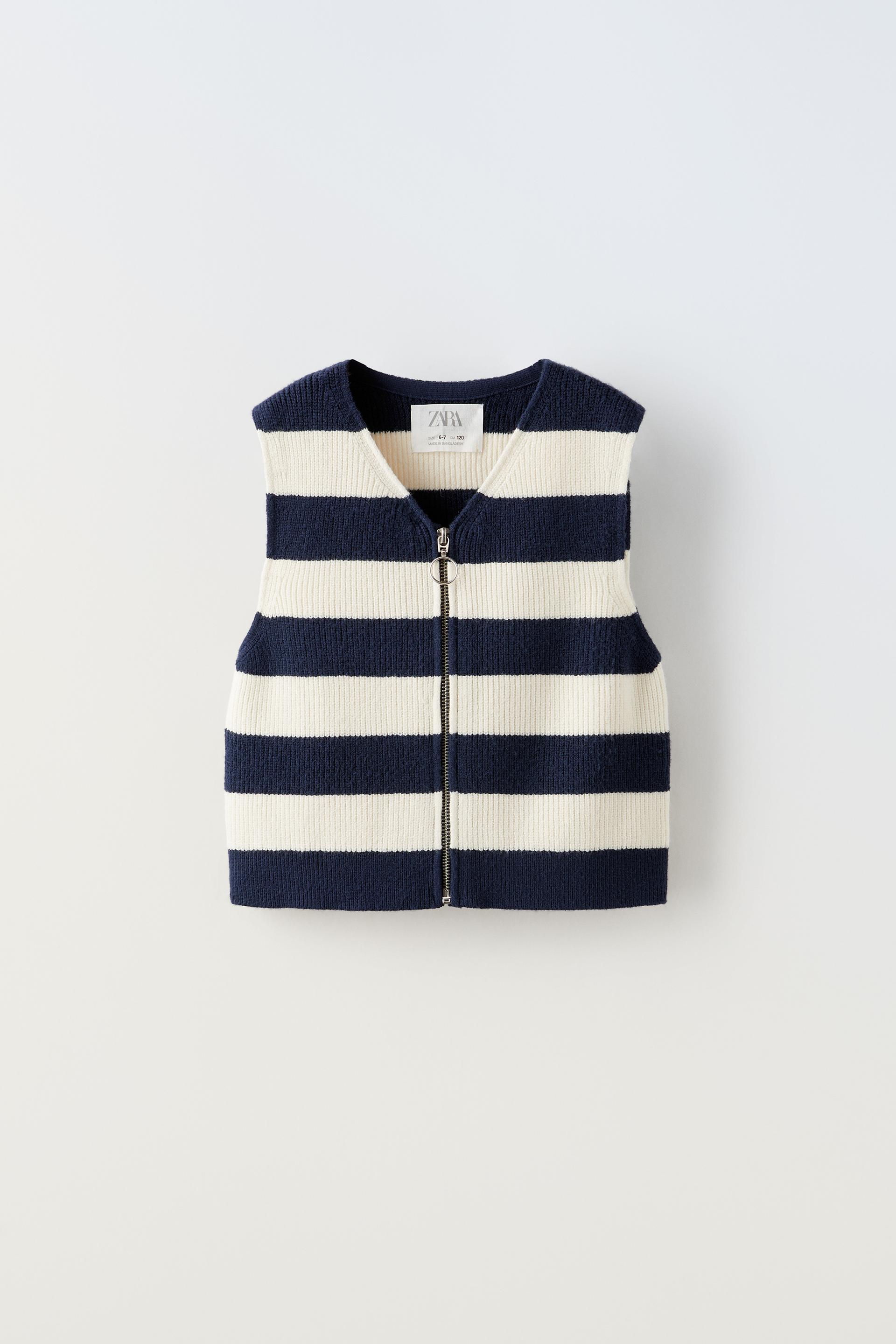 

ТРИКОТАЖНЫЙ ЖИЛЕТ В ПОЛОСКУ НА МОЛНИИ