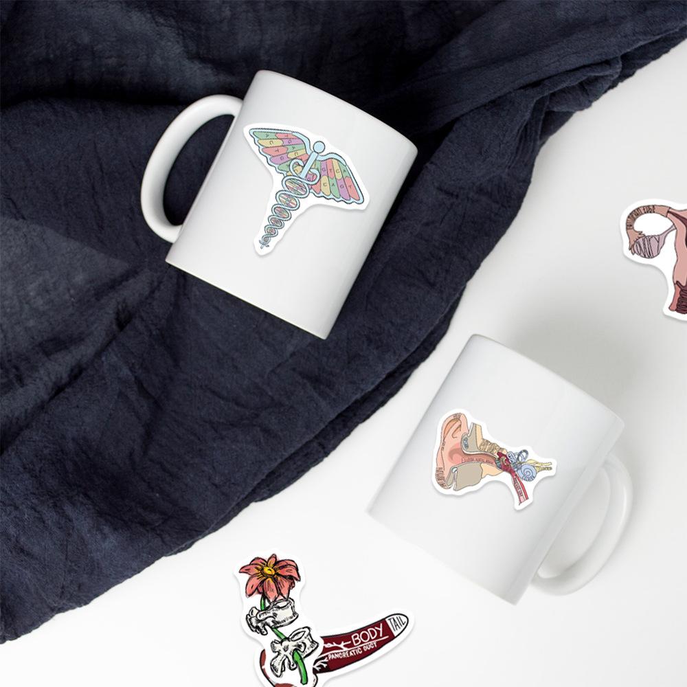 50pcs Human Anatomy Body Physiology Stickers Temporar Graffiti Luggage Skateboard Laptop Guitar Sticker Decals