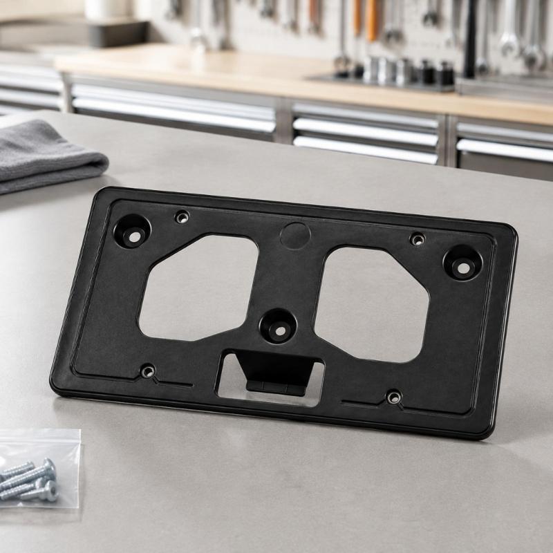 License Plate Bracket, Black ABS Front Mount, Plate Support for 2017-2019 Vehicle Application, Replaces HO1068124 191275377604 with Screw Point Design