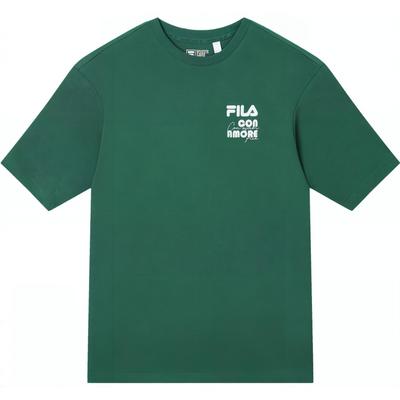Fila Summer New Fashion Graffiti Cotton Minimalist Fit Short Sleeve T-Shirt Unisex Tops Green F11U329103F-GN