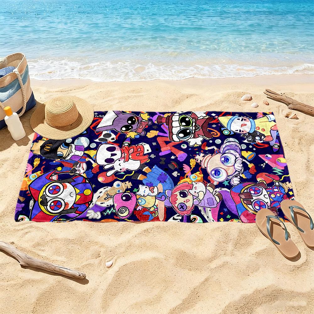 Digital Circus Beach Towel Soft Durable Quickdry Comfortable Lightweight Perfect For Traveling Yoga Camping And Swimming