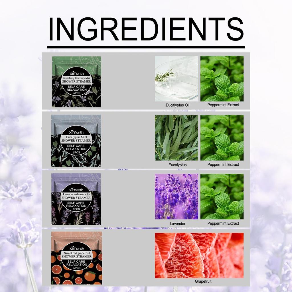 6pcs Aromatherapy Shower Tablet Refreshing Shower Deep Cleaning Long Lasting Fragrance Home Aromatherapy Shower Tablet