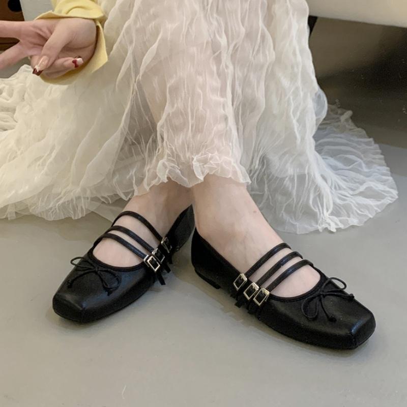 

Мода Bailamos Совершенно новые женские балетки Мягкие балетки На плоском каблуке Повседневные балетки Модные туфли Мэри Джейн с квадратным носком и неглубоким вырезом 40 чёрный