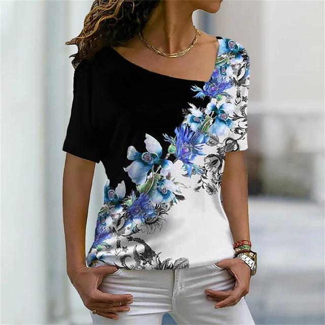 Летняя футболка с 3D-принтом цветного узора — фото 28