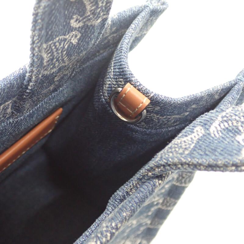 CELINE  199162FRG.05DS Tote Bag blue/Brown denim/Calfskin Women