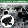 Motoforti Car Thermostat Engine Coolant Thermostat Housing Assembly for BMW 335i GT XDrive 435i M235i XDrive X5 X6 M2 Plastic No.11537598865 Black