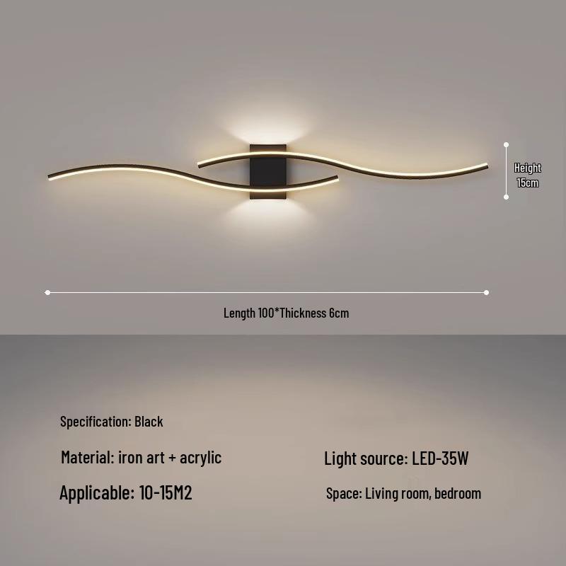 

Мінімалістичний приліжковий настінний світильник - Сучасне декоративне освітлення у вигляді довгої смуги для вітальні або коридору.