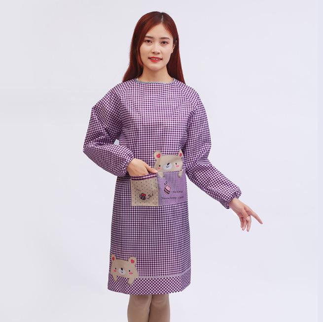 [Korean Style] Waterproof Oil-Proof Long Sleeve Kitchen Apron with Waist Smock - Newcomer Discount