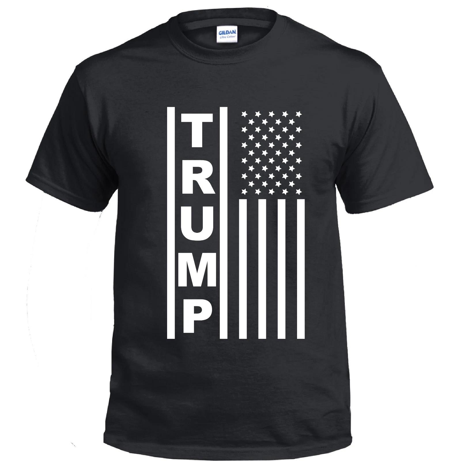 Trump White Flag Maga Republican Conservative Political 2020 Black T-Shirt S