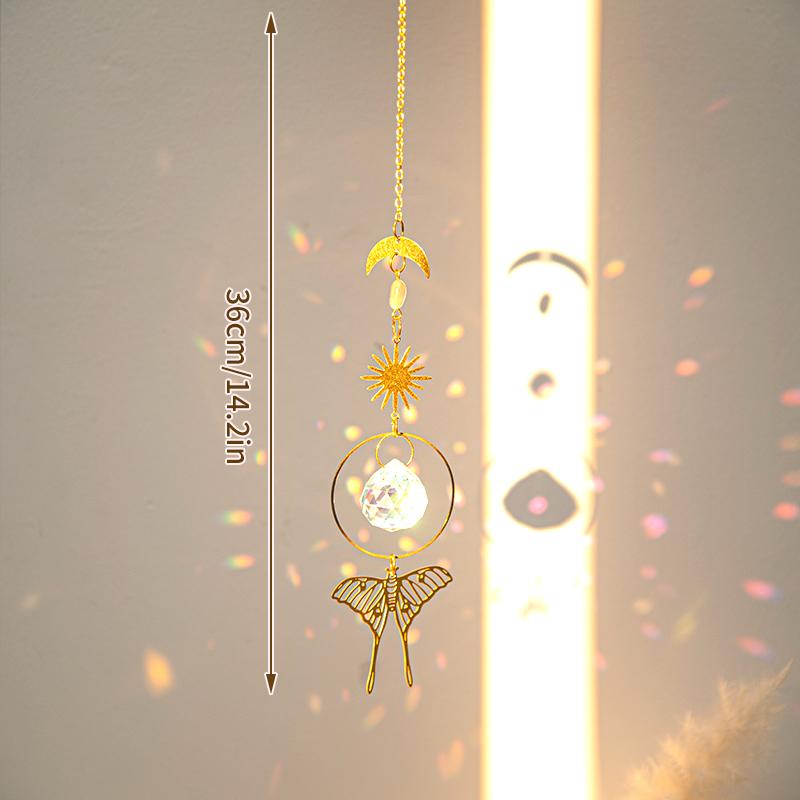 Crystals Wind Chime Hanging Tree Sun Catcher Rainbow Wind Chimes Prisms Drops Window Curtains Pendant Wall Art Garden Decoration