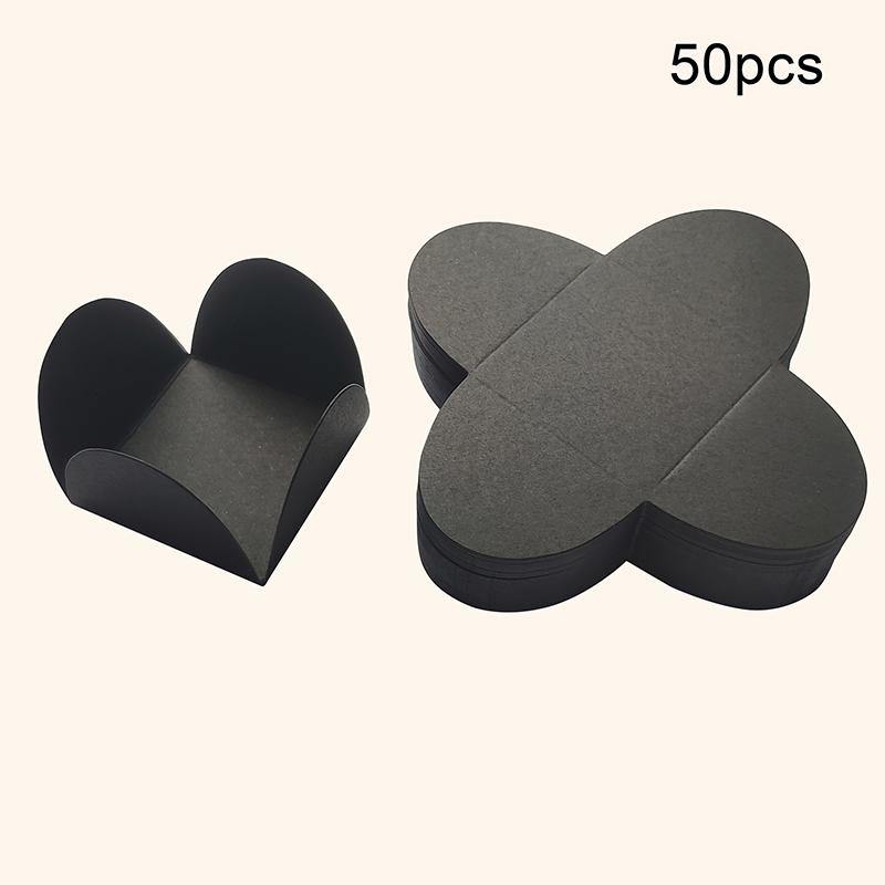 

50 шт. бумажные коробки-разделители для вечеринок, ассорти из шоколадных трюфелей, обертки для десертов на день рождения, мини-закуски, 3 цвета чёрный