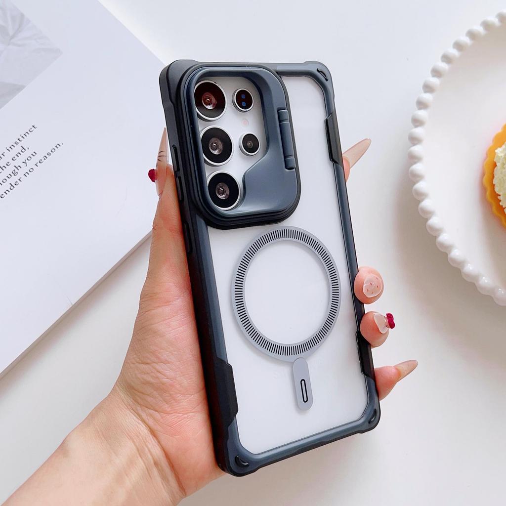 Samsung S25/S24 Ultra Magnetic Lens Cover Phone Case - Drop-proof, Cross-border Compatible
