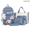 Five Piece Set Student Schoolbag Transparent Backpack  Women Outdoor Portable Storage Bags Large Capacity Travel Bag Gift