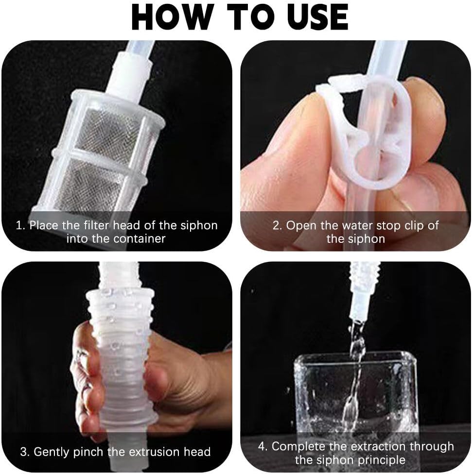 Brew Syphon Tube Set with Fixing Buckle 1.9m Home Brew Beer Siphon Filter Syphon Pump Liquid Sucker Pump for Wine Brewing Making