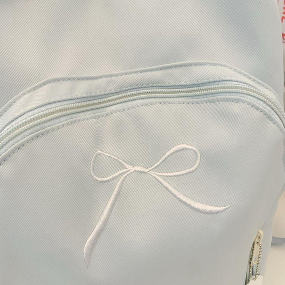 Large Capacity Bow Backpack Solid Color Korean Style School Bag Student Schoolbag  Travel Backpack