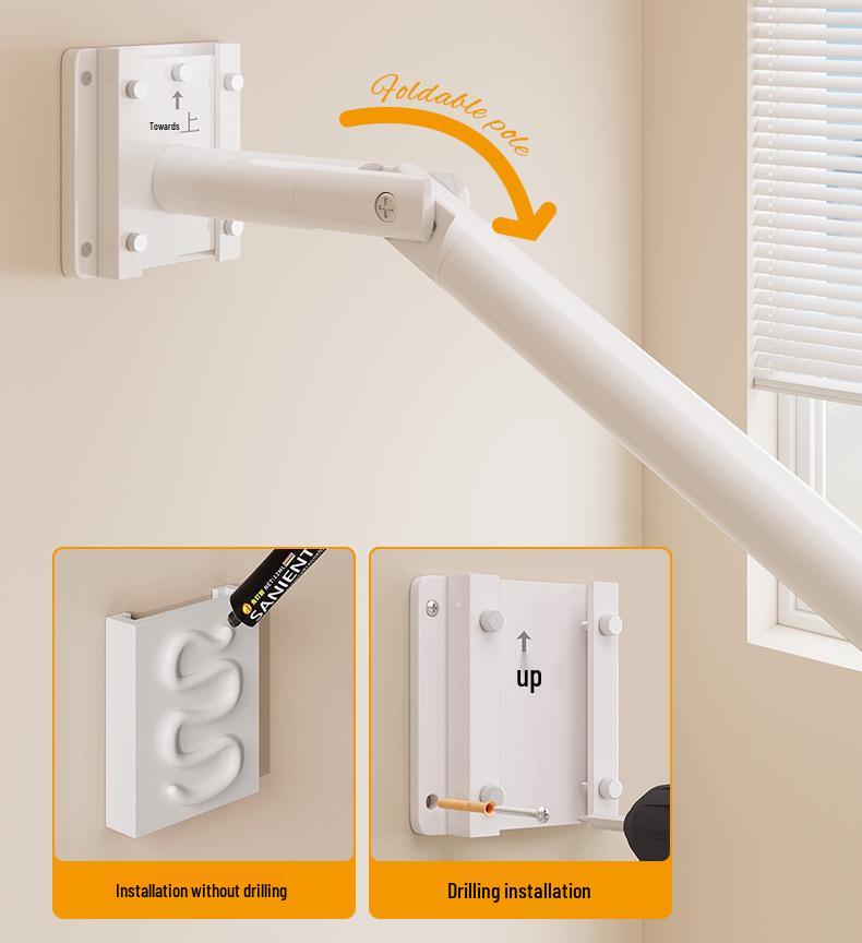 Durable Linen-Like Folding Shower Curtain with Telescopic Rod for Bathroom Optimization