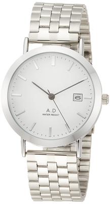 [Arias] Analog Amalfidia Waterproof Date Metal Band White Dial WW19037A-111 Men's Silver