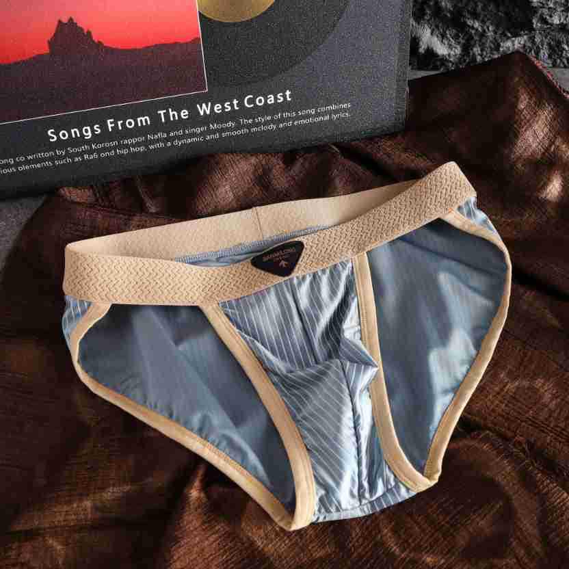 

Чоловічі смугасті труси-сліпи з льодяного шовку високої посадки 2025 3XL (Suitable for 155-185 jin)