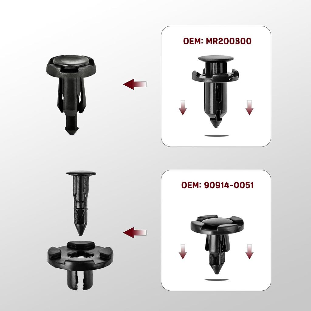 Xislet 121Pcs Plastic Rivets Clips 7Mm 8Mm 9Mm 10Mm Compatible With Subaru Bumper Fender Retainers Replace 90914-0007 90914-0065 90914-0051 Included