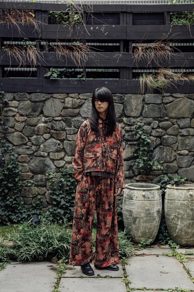 EASE Warp Pants Flower Camel