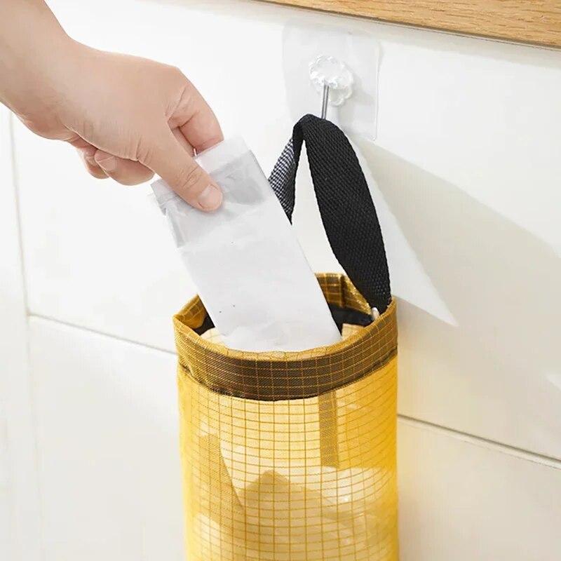 1 PC Garbage Bag Storage Kitchen Garbage Organizer Plastic Bag Holder Organizing Hanging Garbage Collection Storage Bag