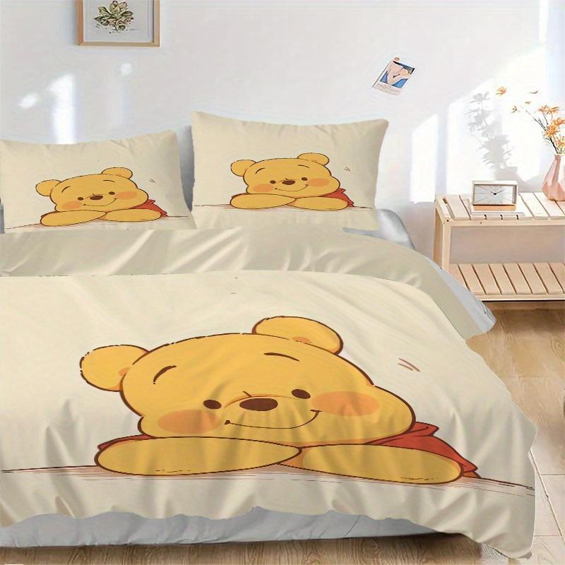 

3pcs Winnie Quilt Cover Set (1 Quilt Cover + 2 Pillowcases Without Pillow Core), High-Definition Printing for Home and Dormitory.Q097 135x200cm