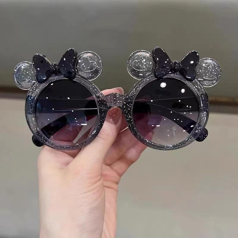 Crystal Bow Kids' Cartoon Sunglasses - Cute, Trendy, and Fashionable Sun Protection for Girls