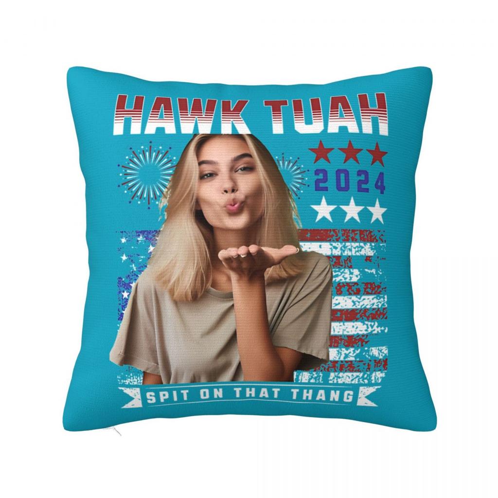 Hawk Tuah 24 Square Pillow Covers Polyester Room Cushion Case Cool Throw Pillow Case 4545