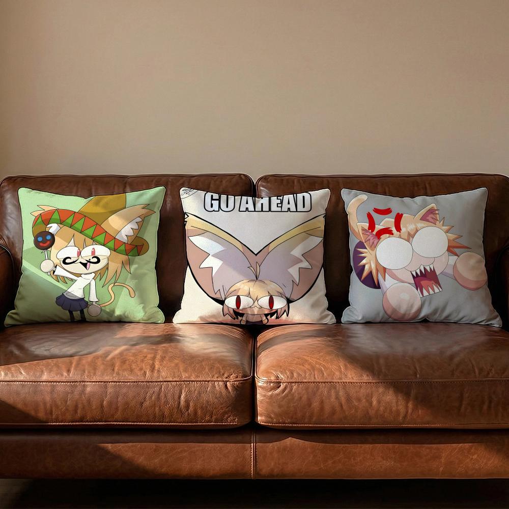 Neco Arc Kawaii Cushion Cover Soft Reversible Durable Pillow Cover MultiScene Use for Home Car Daily Comfort