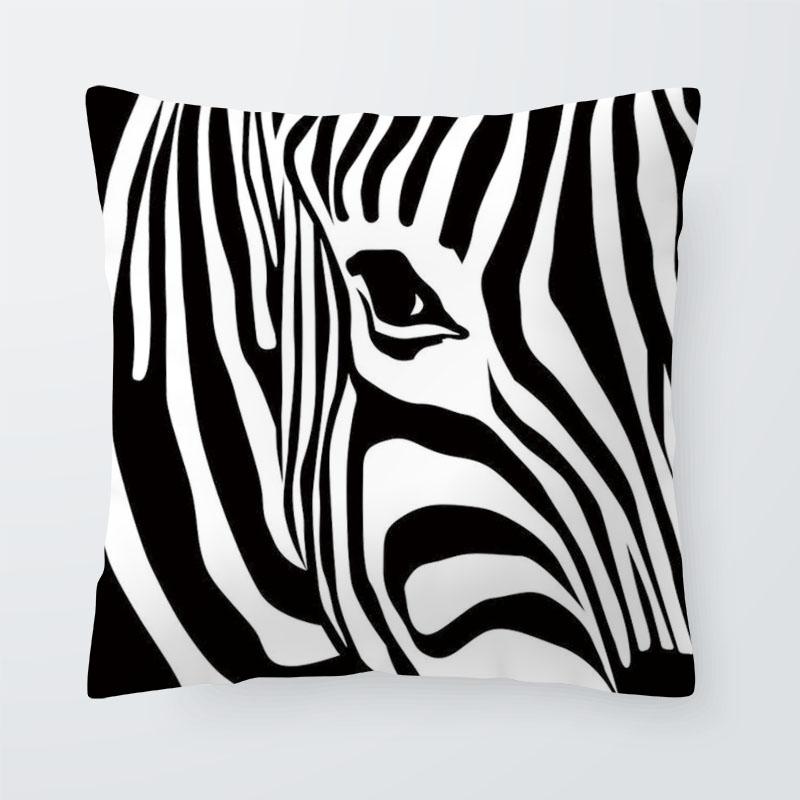Скандинавский стиль натуральные аксессуары для вечеринок дома наволочка животное зебра подушка черно-белая 45x45cm