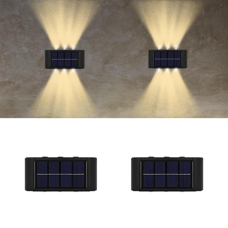 

Solar Powered Garden Wall Light Outdoor Waterproof 6LED Beads up down Lamp for Street Terrace Fence Courtyard Wall Decoration 0-5W