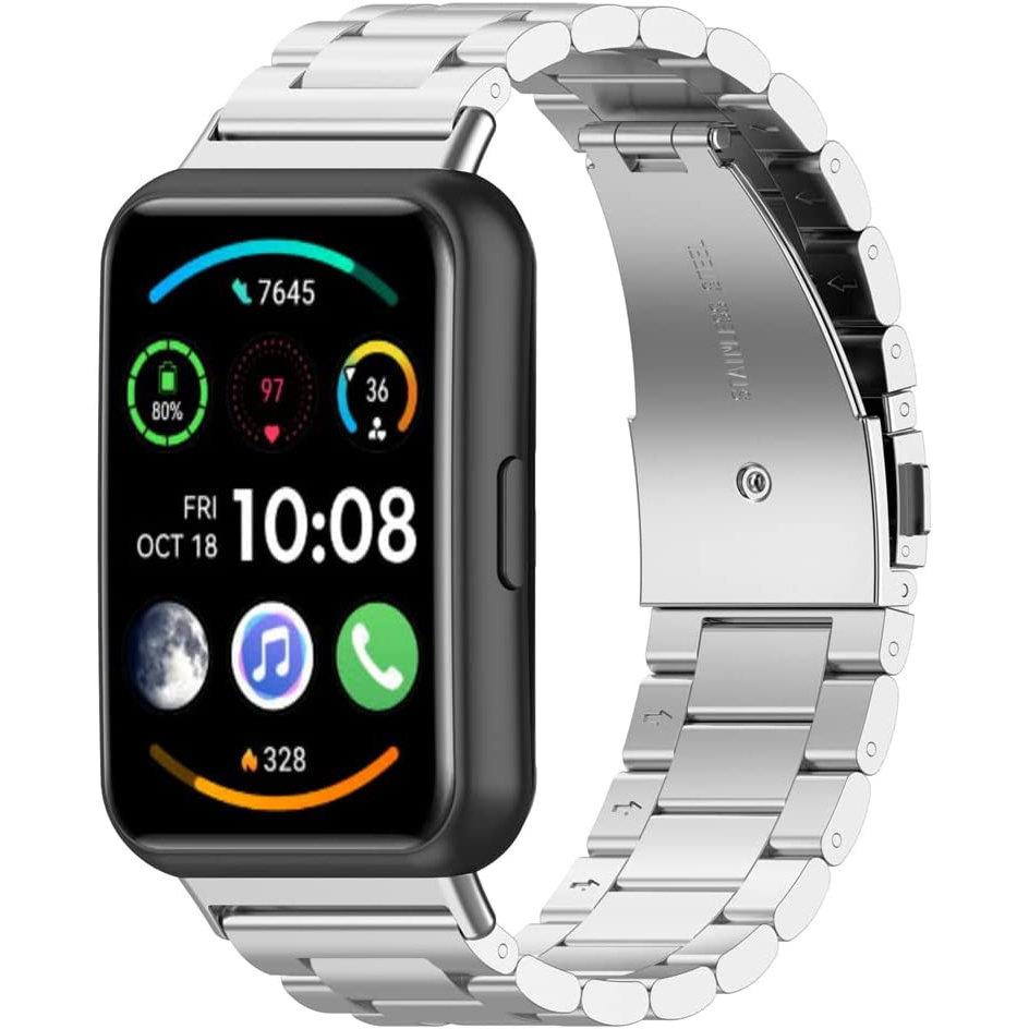 Edelstahlarmband für Huawei Watch Fit 2, Silber