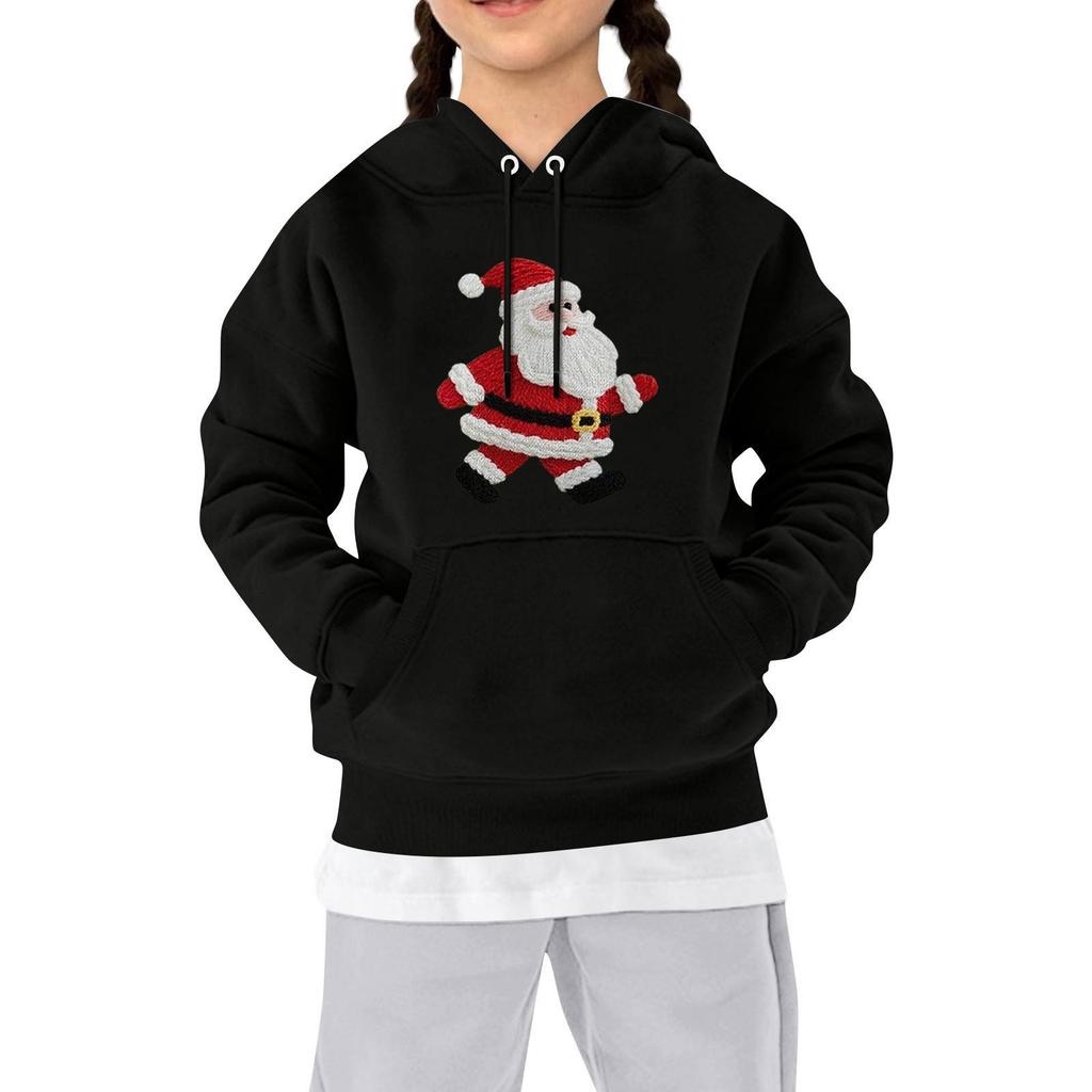 Sweatshirts For Teen Girls Hoodies Long Sleeve Drawstring Pullover Cute Printed Oversized Hoodie Christmas