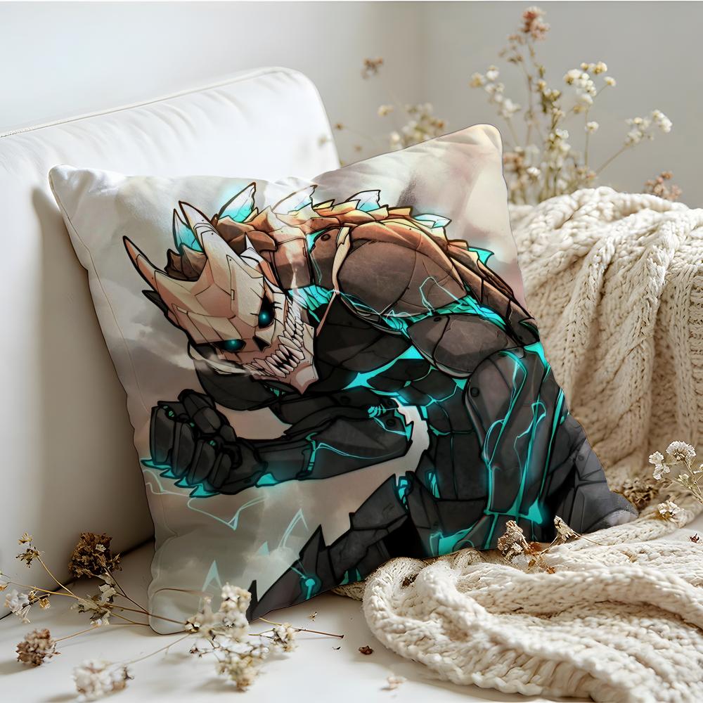 Cushion Cover  Linen  SkinFriendly Soft Decorative Case for Sofa Home Decor Cool Anime KKaiju No 8 Pillow cover