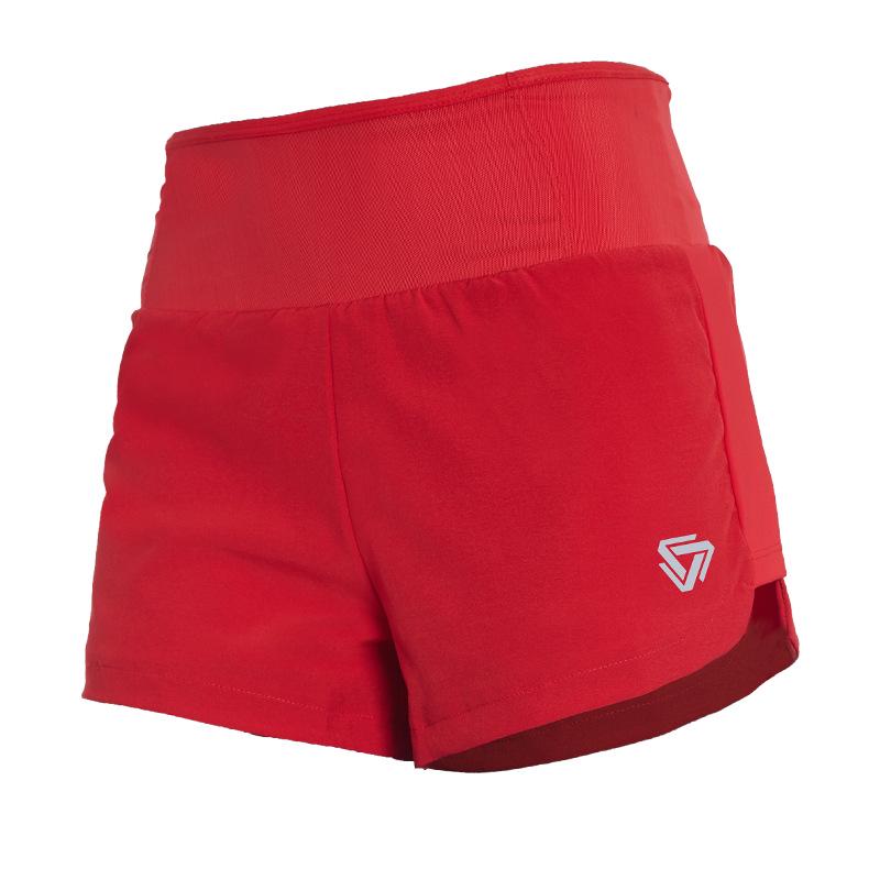 Women's Quick-Dry High-Waist Shorts with Zipper Pocket & Anti-Exposure Lining for Running & Fitness