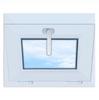 Bílé výklopné okno z PVC 50x40 cm Nové 500x400 mm Otevírané nahoru Dvouvrstvé zasklení