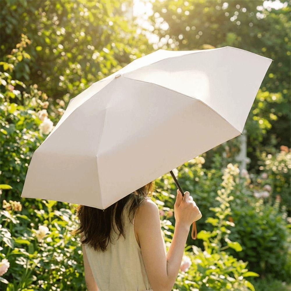 Solid Color Pocket Sunscreen Umbrella Ultra-Light Sunshade Parasol Dual-Use Umbrella Travel Use