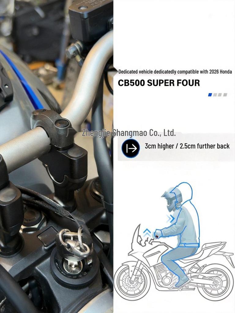 Fits Honda CB500SF: 26-Model Handlebar Riser and Rearward Shift Mount for Height Adjustment and Accessories.