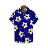 Flower 3D Printed Hawaiian Shirt Summer Beach Vacation Casual Men's Short Sleeve Tops Daily Fashion Loose Oversized Lapel Shirt