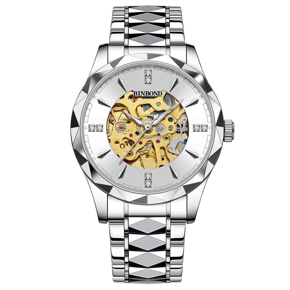 Men s Waterproof Skeleton Tourbillon Automatic Sports Wristwatch - Trendy Mechanical Watch for Students