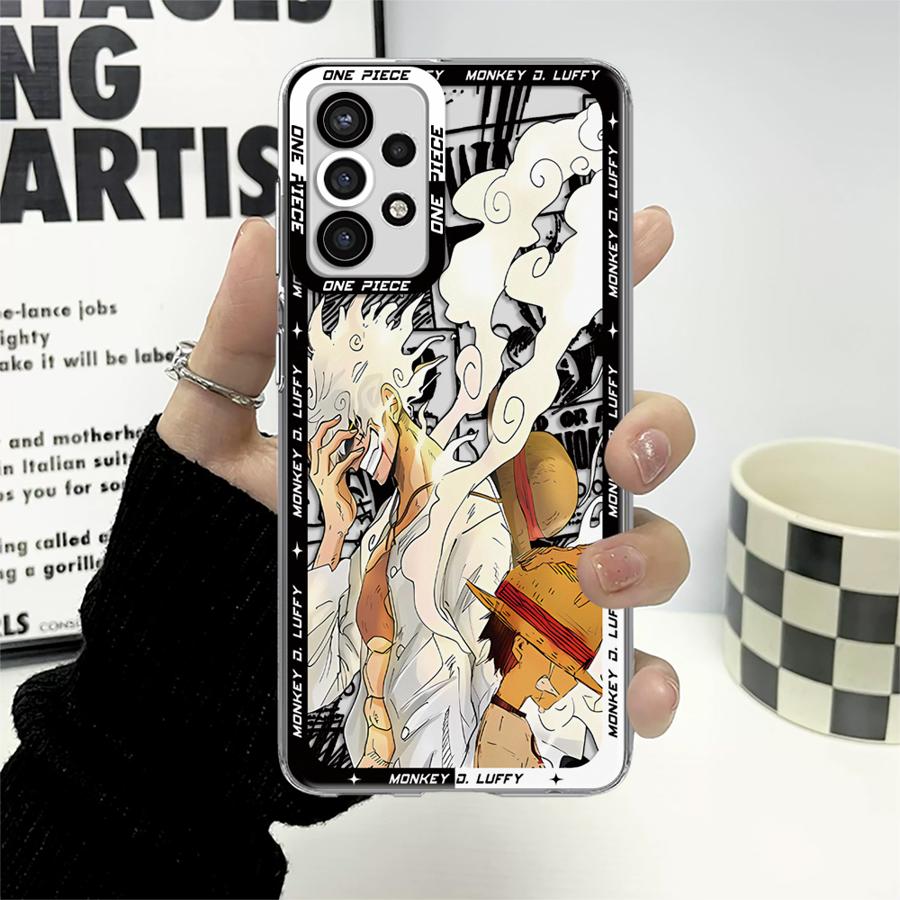 One Piece Cool Luffy Clear Phone Cover Case for Samsung Galaxy A32 A50 A21s A12 A72 A31 A52 A51 A16 A17 A71 A52s