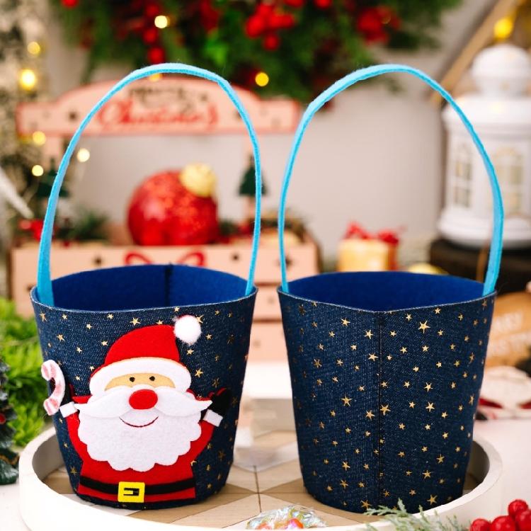 Festival Season Denims Carryall Bag Washable Reusable Holiday Decoration Organiser for Parties and Event