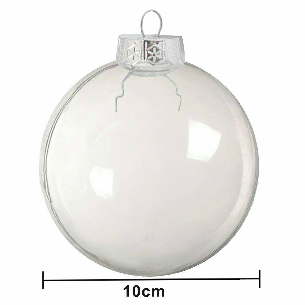 1Pc Clear Plastic Christmas Ball Xmas Tree Hanging Pendant Fillable Ornament Christmas Home Decor Navidad 2024 New Year Gift