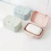 3pcs Portable Plastic Soap Case With Lid Rectangle Soap Box Holder For Travel Camping Gym Bathroom Accessory Easy-to-Clean
