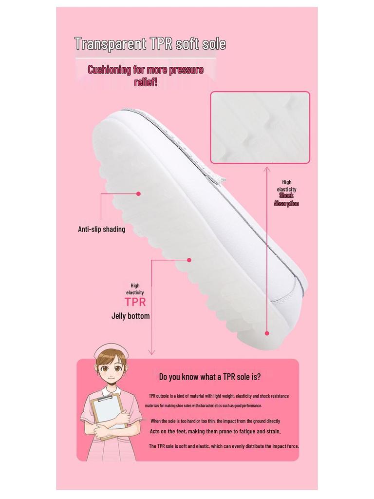 Women's Summer Breathable Non-Slip Flat Nurse Shoes - White