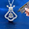 Colier moissanit de calitate superioară din argint 925 coroană fustă coliere cu pandantiv pentru femei mireasă bijuterii de nuntă strălucitoare