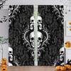 2 st- Halloween Gotiska gardiner med dödskallemönster, stångficka heminredning, rumsdekorationer